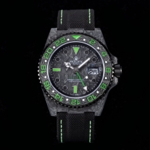Rolex GMT Master II DIW Carbon JHF 1:1 Best Edition Green-Black Dial on Black Nylon Strap VR3186 CHS