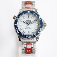 OMEGA  Seamaster Diver 300M Tokyo 2020 522.30.42.20.04.001 SS Blue Ceramic Bezel OR Factory 1:1 Best Edition Gray Dial on SS Bracelet A880