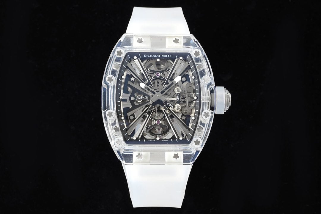 Richard Mill RM12-01 RM Factory 1:1 Best Edition Transparent Tourbillon Watch