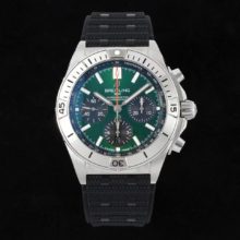 Breitling Chronomat B01 AB01343A1L1A1 42mm SS TF 1:1 Best Edition Green Dial on Black Rubber Strap A7750