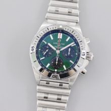 Breitling Chronomat B01 AB01343A1L1A1 42mm SS TF 1:1 Best Edition Green Dial on SS Bracelet A7750