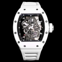 BBR厂  RICHARD MILLE理查德米勒（理查德米尔）RM055 RM-055 白色陶瓷表壳橡胶表带腕表