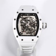 BBR厂【V2】  RICHARD MILLE理查德米勒（理查德米尔）RM055 RM-055 白色陶瓷表壳橡胶表带腕表