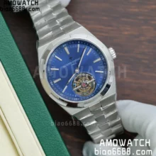 VC Overseas 42.5mm 6000V BBR Factory 1:1 Best Edition Blue Dial SS Bracelet