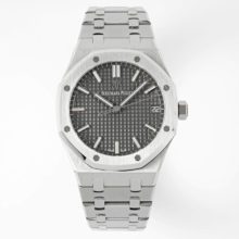 AP Pre Order: Royal Oak 41mm 15500 SS APSF 1:1 Best Edition Grey Textured Dial on SS Bracelet A4302 Super Clone