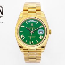 Rolex Day Date 40mm 228238-0061 YG EW 1:1 Best Edition Green Dial on YG Bracelet A2836