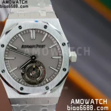 AP Royal Oak 41mm 26530TI.OO.1220TI.01 SS R8F 1:1 Best Edition Grey Dial on SS Bracelet A2950 Tourbillon