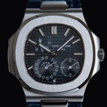 PATEK PHILIPPE Nautilus 5712G-001 SS GRF 1:1 Best Edition Blue Dial on Blue Leather Strap A240