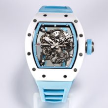 BBR厂【V2】  RICHARD MILLE理查德米勒（理查德米尔）RM055 RM-055 白色陶瓷表壳橡胶表带腕表