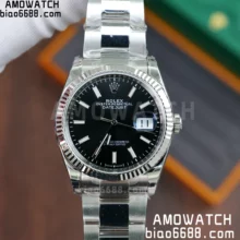 Rolex DateJust 36mm SS 116234 VS Factory 1:1 Best Edition 904L Steel Black Stick Dial on Oyster Bracelet VS3235