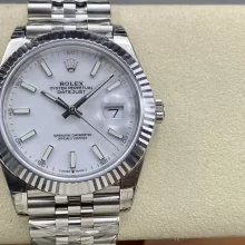 ROLEX DateJust 41mm SS 126334-0010 VSF 1:1 Best Edition 904L Steel White Stick Dial on Jubilee Bracelet VS3235