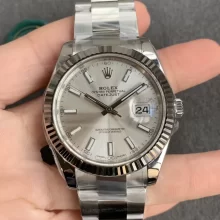 ROLEX DateJust 41mm SS m126334-0003 VSF 1:1 Best Edition 904L Steel Silver Dial on SS Oyster Bracelet VS3235