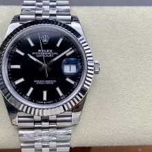 ROLEX DateJust 41mm SS 126334-0018 VSF 1:1 Best Edition 904L Steel Black Stick Dial on Jubilee Bracelet VS3235