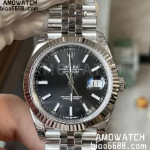 ROLEX DateJust 41mm SS m126334-0013 VSF 1:1 Best Edition 904L Steel Grey Dial on SS Oyster Bracelet VS3235