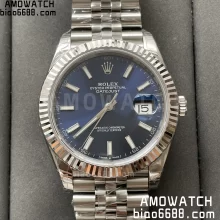 ROLEX DateJust 41mm SS 126334-0002 VSF 1:1 Best Edition 904L Steel Blue Stick Dial on Jubilee Bracelet VS3235