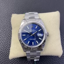 ROLEX DateJust 41mm SS m126334-0001 VSF 1:1 Best Edition 904L Steel Blue Stick Dial on SS Oyster Bracelet VS3235