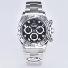 Rolex Daytona 116509-0055 Clean Factory 1:1 Best Edition 904L SS Case and Bracelet  Black Diamonds Dial SA4130 V2