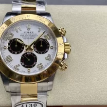 Rolex Daytona 116523 Clean Factory 1:1 Best Edition White numerals Dial on YG/SS Bracelet SA4130 V2