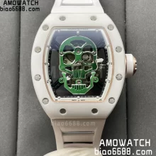 YS厂 【陀飞轮】RICHARD MILLE理查德米勒（理查德米尔）RM052 RM52-01 陶瓷表壳白色橡胶表带腕表
