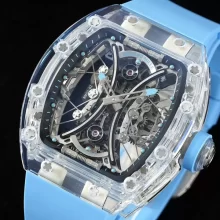 RM厂 RICHARD MILLE理查德米勒（理查德米尔）RM53-02 RM5302 透明表壳蓝色橡胶表带腕表