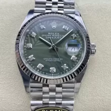 Rolex DateJust 36 126234 Clean 1:1 Best Edition 904L Steel Green Leaves Dial