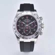 Rolex Daytona 116519-0025 Clean Factory 1:1 Best Edition 904L SS Case Black Dial on Rubber Strap SA4130 V2