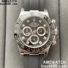 Rolex Daytona 116519-0025 Clean Factory 1:1 Best Edition Black Diamonds Dial on Rubber Strap SA4130 V2