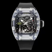 RICHARD MILLE RM35-01 RM3501 AET Transparent SONIC Factory Best Edition Skeleton Dial on Black Rubber Strap Clone RMUL2