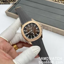 Patek Philippe Aquanaut 5167R-001 RG 3KF Best Edition Brown Dial on Black Rubber Strap A324 Super Clone V3