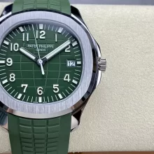 Patek Philippe Aquanaut 5168G-010 SS 3KF Best Edition Green Dial on Green Rubber Strap A324 Super Clone V3