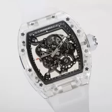RM厂 RICHARD MILLE理查德米勒（理查德米尔）RM055 RM-055 透明水晶表壳橡胶表带腕表