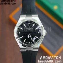 VC Overseas 47040 SS PPF 1:1 Best Edition Black Textured Dial on Black Rubber Strap A1226