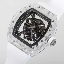 RM厂  RICHARD MILLE理查德米勒（理查德米尔）RM055 RM-055 透明水晶表壳橡胶表带腕表