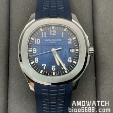 Patek Philippe Aquanaut 5168G-001 SS 3KF Best Edition Blue Dial on Blue Rubber Strap A324 Super Clone V3