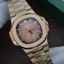 Patek Philippe Nautilus 5711/1R RG 3KF 1:1 Best Edition Brown Textured Dial on  RG Bracelet A324 Super Clone V2