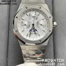 AP Royal Oak 41mm Complicated 26574 SS APS F1:1 Best Edition Silver Dial on SS Bracelet A5134 (CHS)