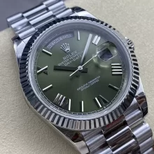 Rolex DayDate 228236 40mm GMF 1:1 Best Edition Green Rome Dial  on SS Bracelet A3255 or A2836 V3(Tungsten Heavy Version)