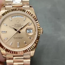Rolex DayDate 228235 40 RG GMF 1:1 Best Edition Rose Gold Diamond dial on President Bracelet A3255 or A2836 V3(Tungsten Heavy Versio)