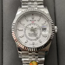 ROLEX Sky-Dweller 326934 904L SS ZF 1:1 Best Edition White Dial on SS Bracelet A2824