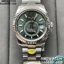 Rolex Sky-Dweller 326934 904L SS ZF 1:1 Best Edition Green Dial on SS Bracelet A2824