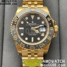 Rolex GMT Master II 126718 YG Clean 1:1 Best Edition Black Dial on Jubilee Bracelet DD3285