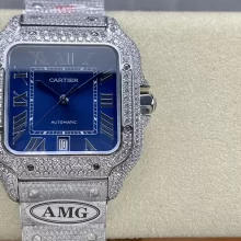 AMG厂 【满钻改装】CARTIER卡地亚山度士系列钢带腕表
