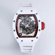 BBR厂【V3】  RICHARD MILLE理查德米勒（理查德米尔）RM055 RM-055 白色陶瓷表壳橡胶表带腕表