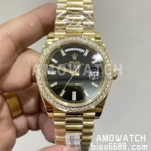 GSF Rolex DAYDATE 228238  Weighted Models Modifications: diamond bezel, 18K yellow gold cladding
