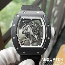 BBR厂 【V3】 RICHARD MILLE理查德米勒（理查德米尔）RM055 RM-055 黑色陶瓷表壳尼龙表带腕表