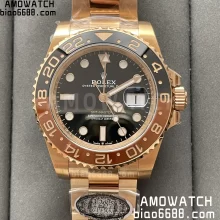 Rolex  GMT-Master II 126715 CHNR Black/Brown Ceramic Clean Factory 1:1 Best Edition on RG Bracelet DD3285