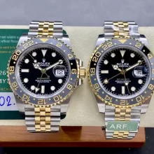 comparative：Rolex GMT Master II 126713 GRNR ARF 1:1 Best Edition Black Dial on Jubilee Bracelet DD3285 CHS (Gain Weight)