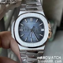 Patek Philippe Nautilus 5711/1A-010 3KF 1:1 Best Edition Blue Textured Dial on SS Bracelet A324 Super Clone V2