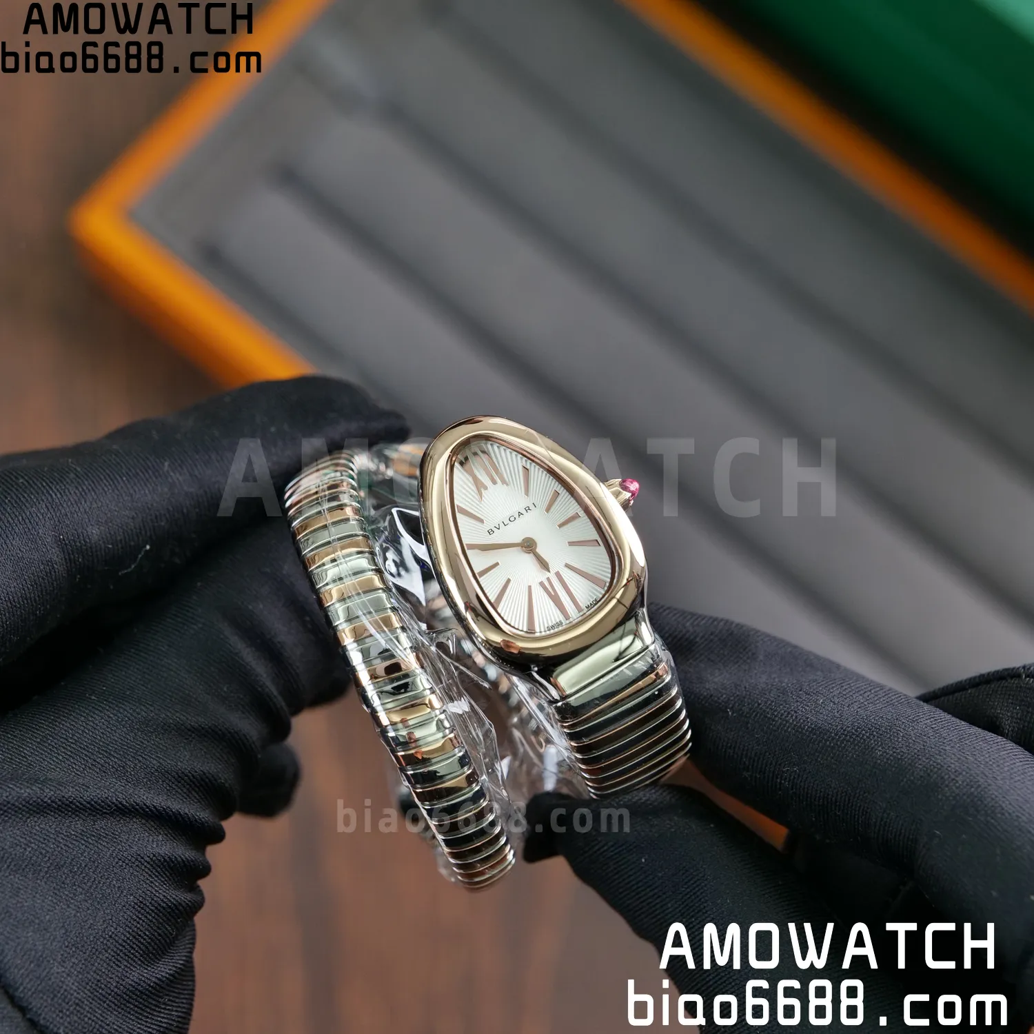 BVLGARI Serpenti Seduttori Watch 103708 SS.RG BVF 1:1 Best Edition White Dial on SS/YG Bracelet ETA Quartz 46 435d00e83339c93 AMO Watch