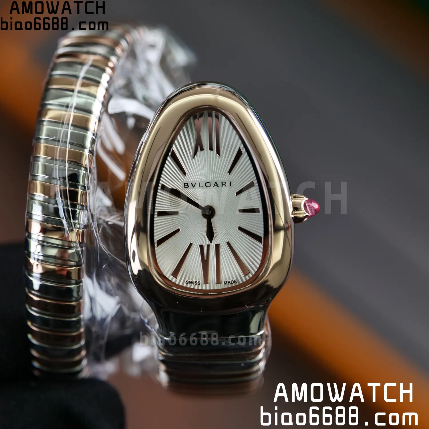 BVLGARI Serpenti Seduttori Watch 103708 SS.RG BVF 1:1 Best Edition White Dial on SS/YG Bracelet ETA Quartz 56 4e159080e0e469a AMO Watch